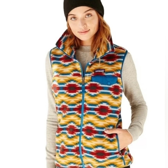 Patagonia Jackets & Blazers - Patagonia Synchilla Fleece Vest "Wild Desert Prairie Gold" Aztec Pattern, Size L